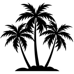 Obraz premium Silhouette Coconut Tree Vector