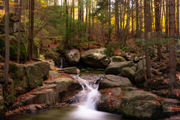 Karkonosze, Sudety, Śnieżka, góry, Sokoliki, wodospad © Daniel Folek