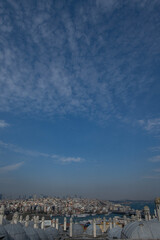 Panoramic view of Istanbul on a beautiful spring morning.