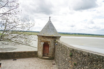 Turret on the walls of Mont Saint Michel in Normandy, France © sansa55
