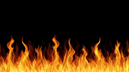 Vibrant Flames Dancing on a Black Background for Dynamic Visuals
