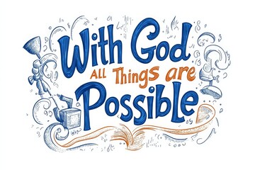 Fototapeta premium Colorful inspirational quote on possibility in spiritual graphic design