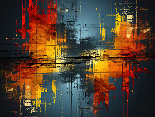 Naklejka premium Vibrant Abstract Composition with Bold Colors