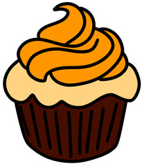 Cupcake with orange cream