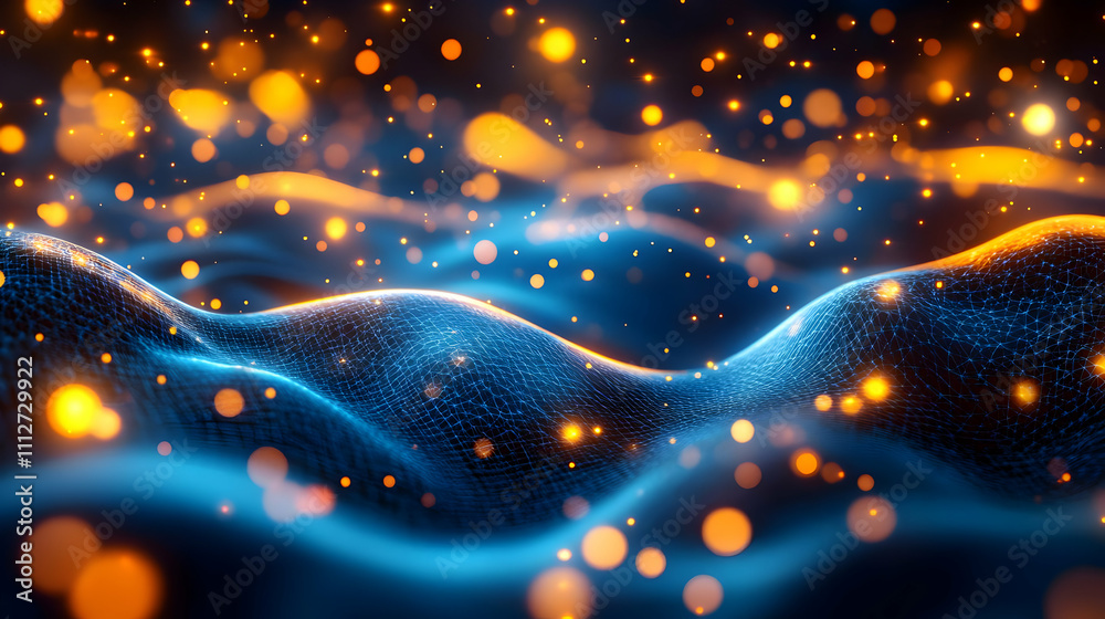 Canvas Prints abstract waves of light in motion.