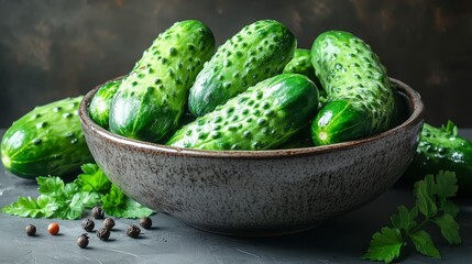 Fresh Cucumbers in a Bowl, a Culinary Delight