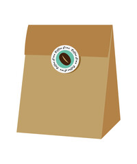 コーヒー豆を入れる紙袋のイラスト