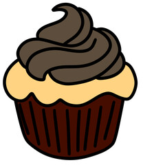 Cupcake with grey cream