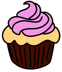 Cupcake with pink cream