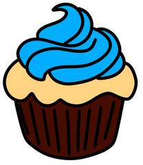 Cupcake with blue cream