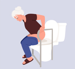 Elderly people use toilets.