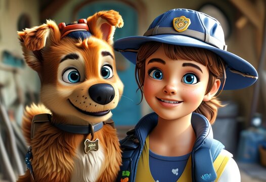 Psi patrol, has a good time with the child. AI