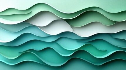 Fototapeta premium Stunning Abstract Wavy Paper Art Design: A Visual Symphony of Colors and Shapes