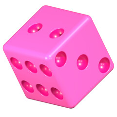 3d pink dice isolated illustration