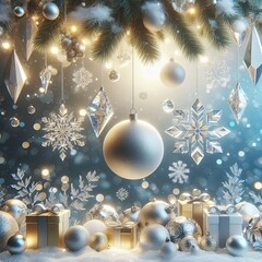 Christmas composition for decorating stylish cards and festive designs
