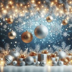 Christmas composition for decorating stylish cards and festive designs