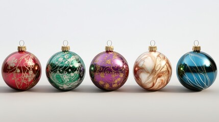 Obraz premium Collection of colorful Christmas balls for holiday inspiration