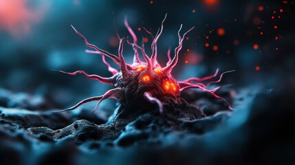 Obraz premium Vibrant Neon Neural Pathway Illustration