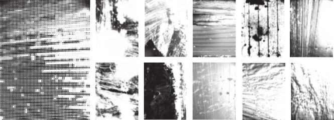 Halftone textures set. Collection of vector, half tone dots textures .Place halftone textured overlay over any Object to Create grunge ,dirty effect .Various halftone dots texture for your design. 