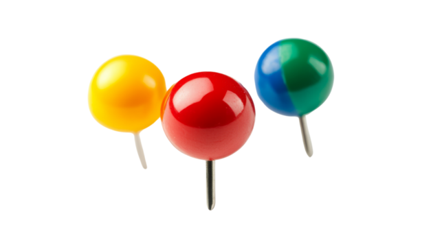 Colorful location pin transparent background