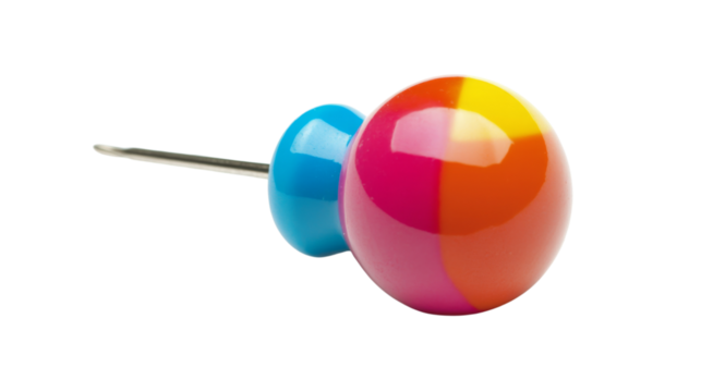 Colorful location pin transparent background