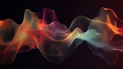 Obraz premium Cyber big data flow. Blockchain data fields. Network line connect stream. Concept of AI technology, digital communication, science research, 3D illustration music waves