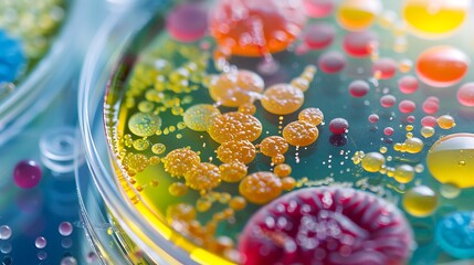 Macro photography of fungi and bacteria colonies