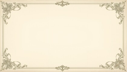 Fototapeta premium Vintage decorative frame with floral patterns on a light beige background.Elegant vintage border with floral details, creating a timeless frame for creativity. A delicate floral frame symbolizing nos