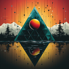 Abstract Geometric Art: Exploring Colorful Pop, Neon Bright Lights, and Splash of Colors