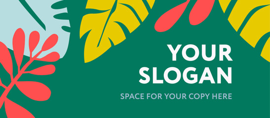 Social media banner with tropical vibe