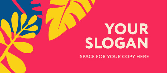 Social media banner with youthful tropical vibe