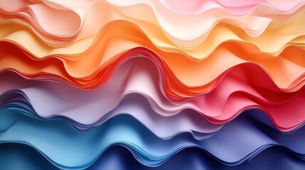 Obraz premium Stunning Colorful Paper Layers Art Design. Abstract Multicolored Paper Waves. Intricate Paper Texture Art