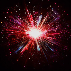 Vibrant Explosion of Color Radiating from a Central Point. A dynamic, high-energy image showcasing a vibrant explosion of color radiating outward from a central point on a black background.