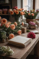 Florist's Creative Workspace at Flower Shop