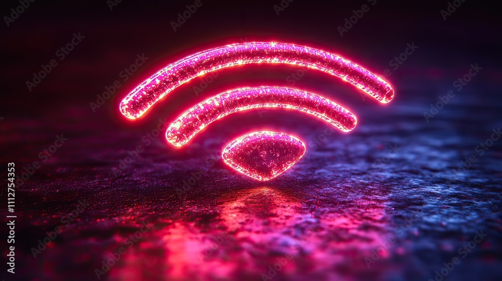 Poster 3d wireless connection icon and sharing network on internet hotspot access point for digital and online coverage broadcasting area with 3d wifi 3d wireless signal icon rendering illustratio