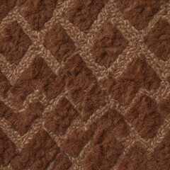 Fototapeta premium Brown Berber carpet with looped pile and chunky texture, fuzzy, soft, textured