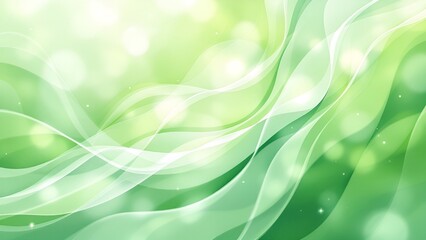 аbstract green background with wavy shapes and blurred edges. Soft, gentle light, flowing lines, and a watercolor effect