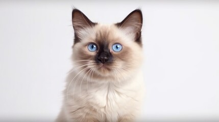Adorable Ragdoll Kitten with Striking Blue Eyes