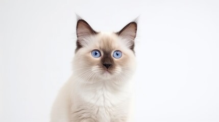 Adorable Ragdoll Kitten with Striking Blue Eyes