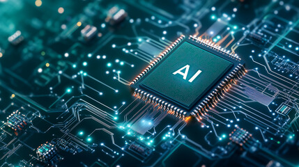 Fototapeta premium ai chipset and electronic circuit board