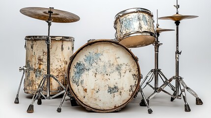 a white background with a bass drum