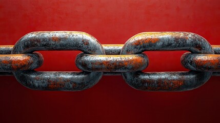 Fototapeta premium Rusty Metal Chain Links: A Powerful Industrial Design