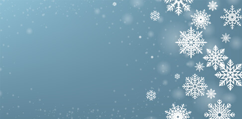 Winter Banner With White Snowflake