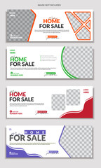 Real estate social media facebook cover web banner template