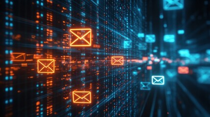 Obraz premium Digital Mail Flow: A Stream of Information