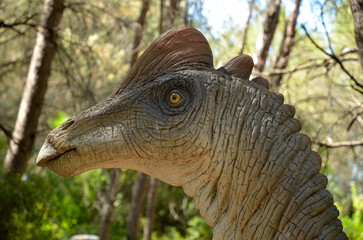 Hypacrosaure stebingeri, Reptile sous le somment, Musée Parc des Dinosaures, 34140, Mèze, Hérault, France