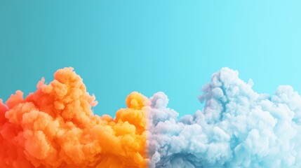 A dynamic gradient transitioning from fiery orange to deep blue, showcasing a striking contrast between warm and cool tones, creating a visually captivating effect.