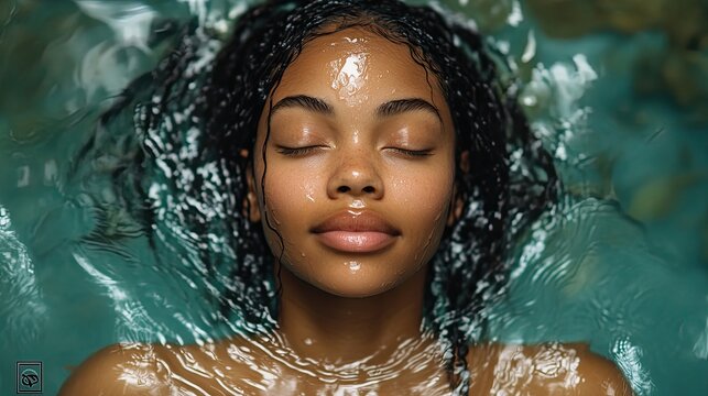 baptism black woman in the water with her hands outstretched