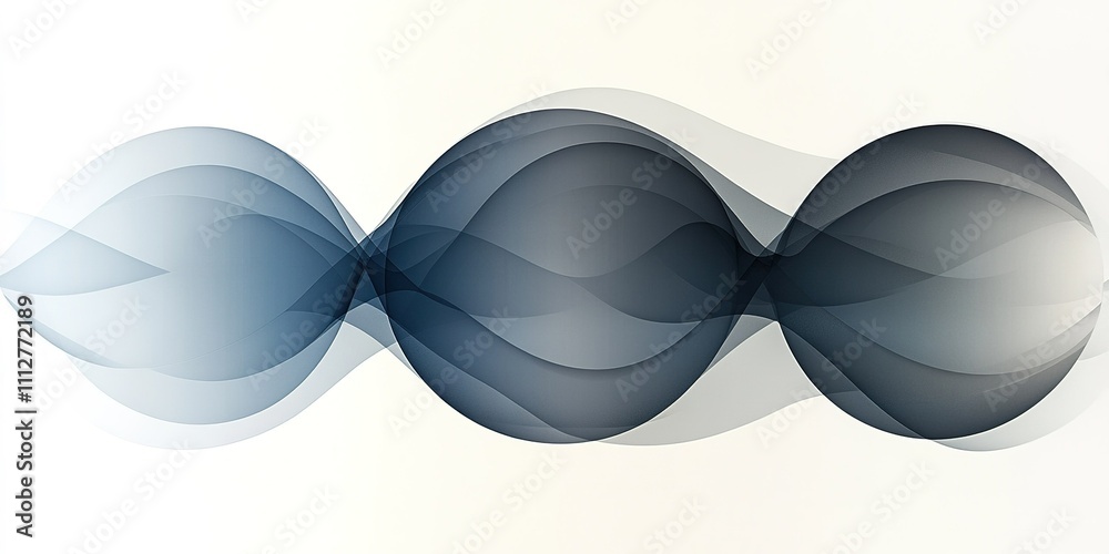 Poster flowing waves in smooth gradients create a calming abstract design for relaxing environments