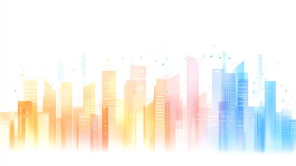 Obraz premium Soft pastels in urban landscapes aerial view of tranquil cityscapes